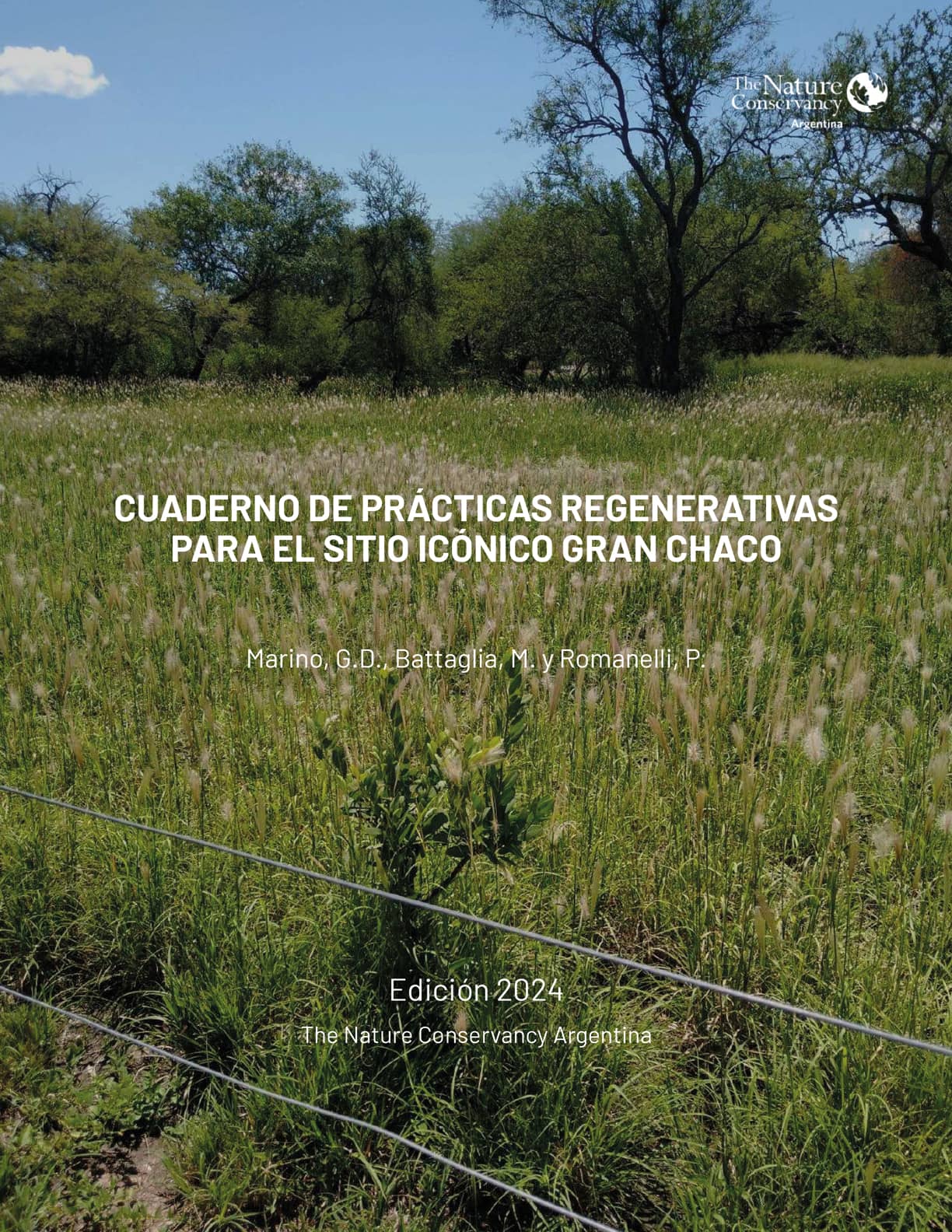 Documento portada Cuaderno de practicas regenerativas para el sitio icónico Gran Chaco
