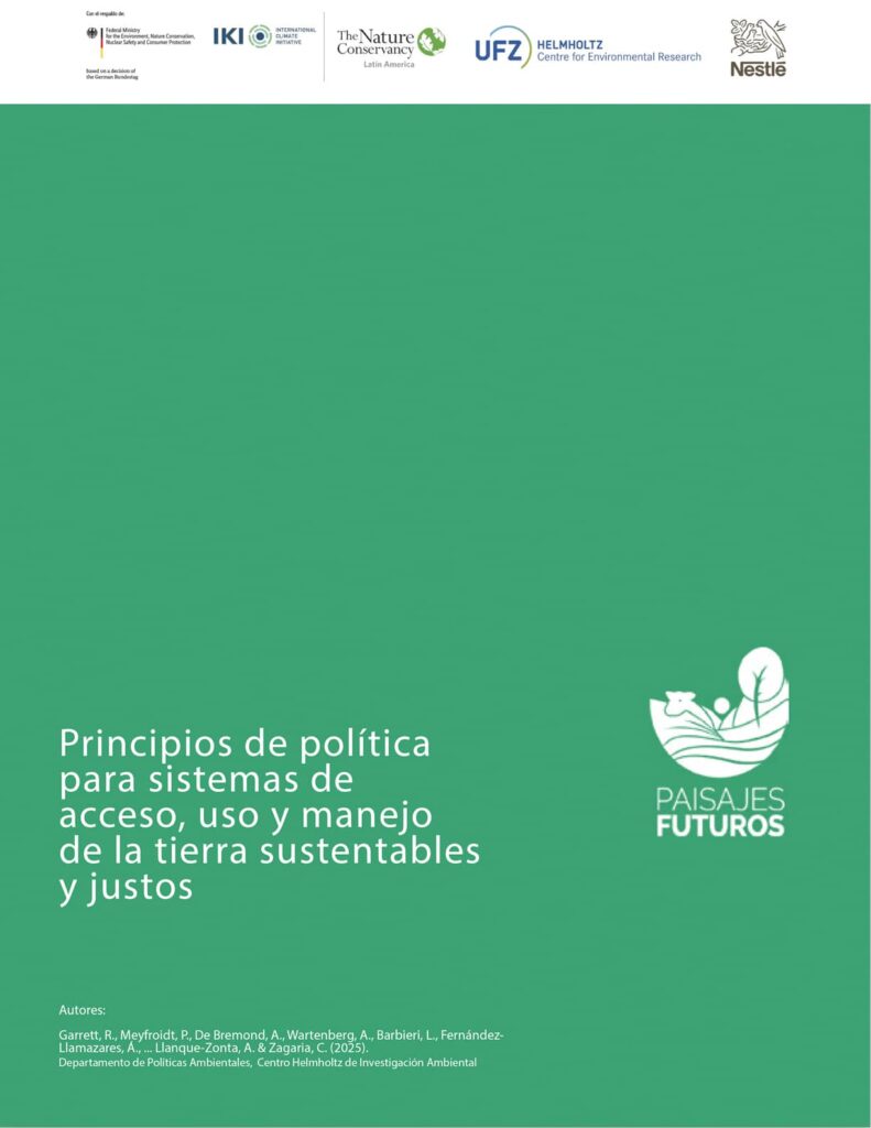 Portada documento Policy principles for sustainable and just land systems / Principios de política para sistemas de acceso, uso y manejo de la tierra sustentables y justos